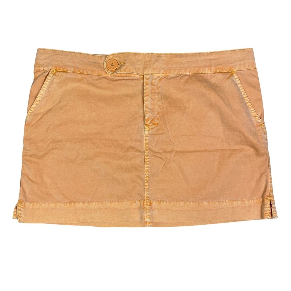 Old Navy Low Waist Cotton Twill Mini Skirt Womens 16 Orange Vintage Y2K